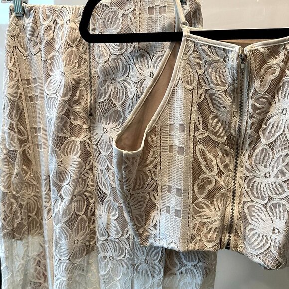 NWOT - Lulus Take a Vow  Ivory Lace Two-Piece Maxi - Size Small - Picture 13 of 16